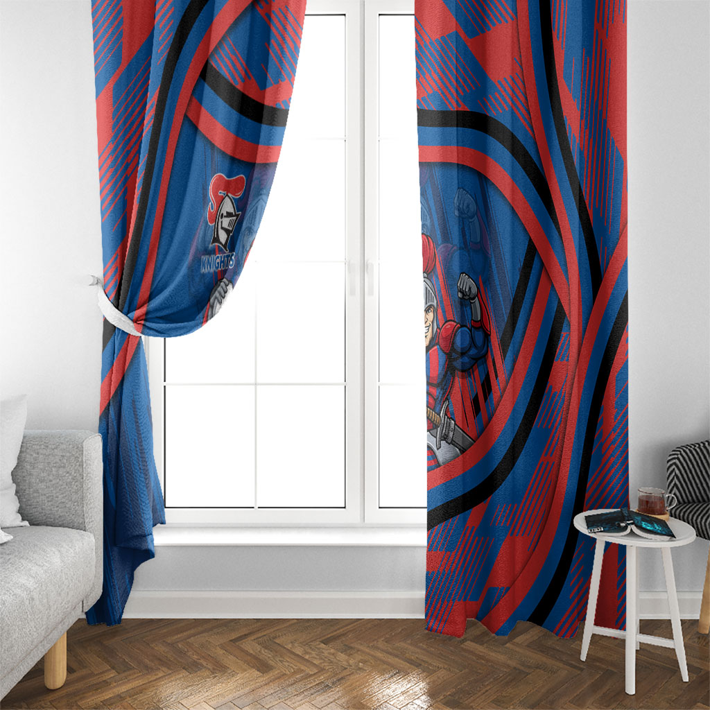 Newcastle Knights Rugby Mascot Window Curtain Fierce Athlete Graphic in Sports Style