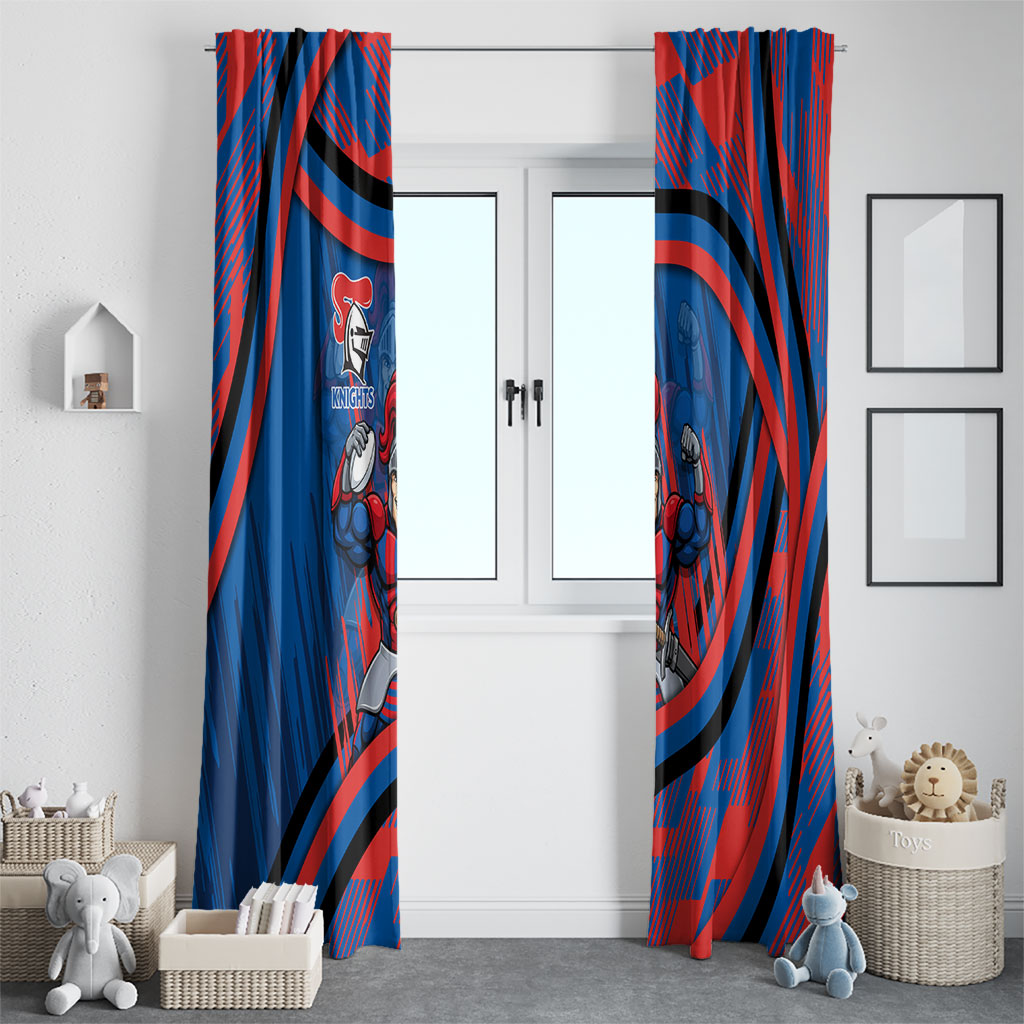Newcastle Knights Rugby Mascot Window Curtain Fierce Athlete Graphic in Sports Style