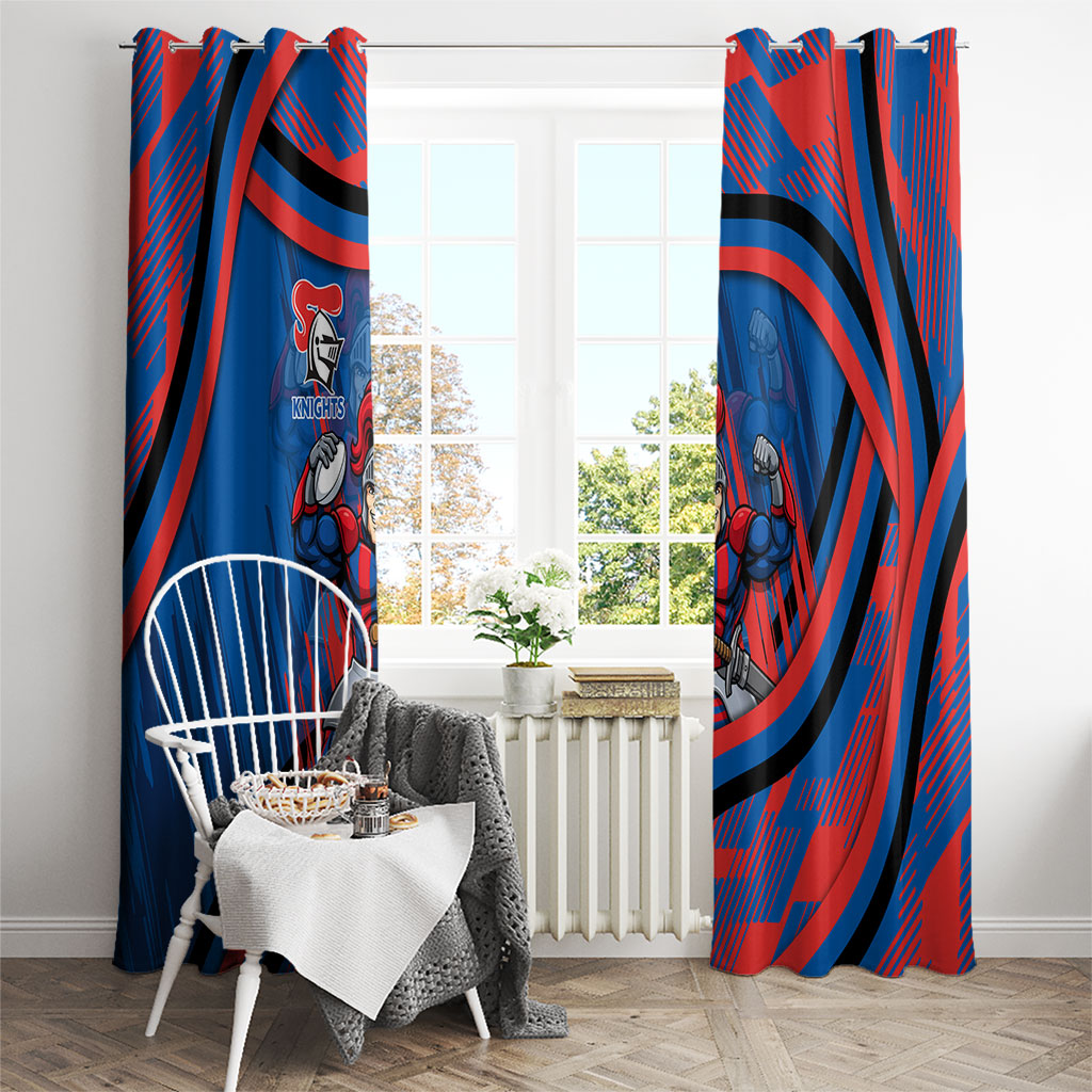 Newcastle Knights Rugby Mascot Window Curtain Fierce Athlete Graphic in Sports Style