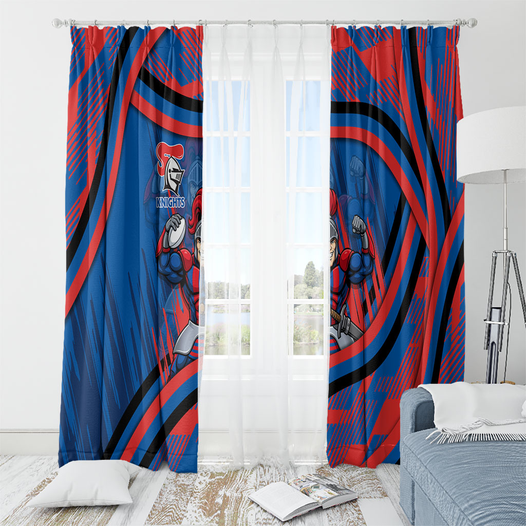 Newcastle Knights Rugby Mascot Window Curtain Fierce Athlete Graphic in Sports Style