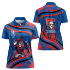 Newcastle Knights Rugby Mascot Women Polo Shirt Fierce Athlete Graphic in Sports Style