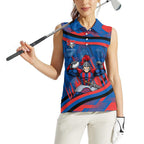 Newcastle Knights Rugby Mascot Women Sleeveless Polo Shirt Fierce Athlete Graphic in Sports Style