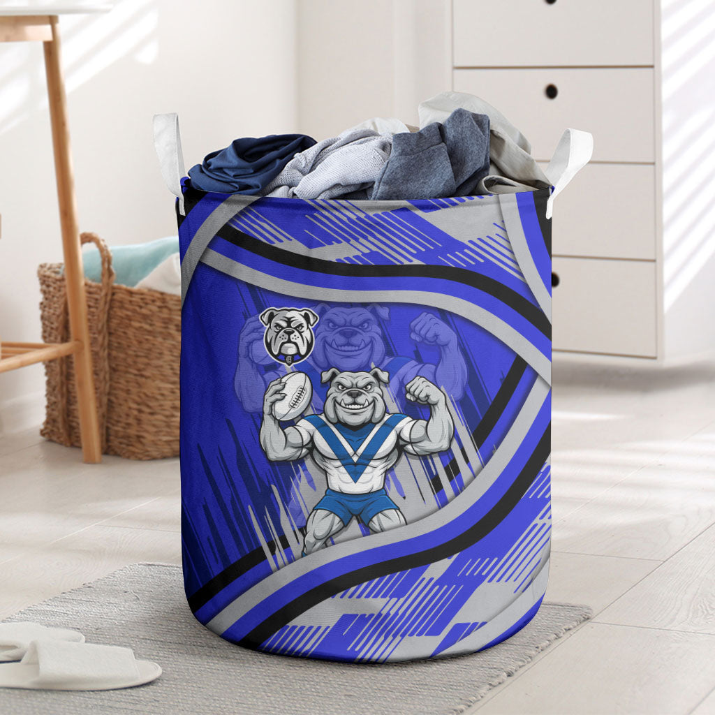 Bulldogs Rugby Mascot Laundry Basket Fierce Athlete Graphic in Sports Style