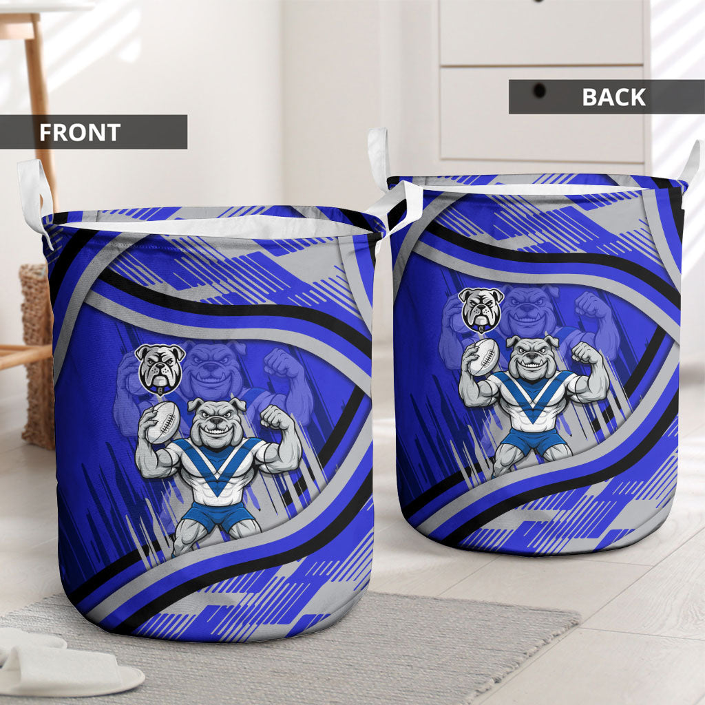 Bulldogs Rugby Mascot Laundry Basket Fierce Athlete Graphic in Sports Style
