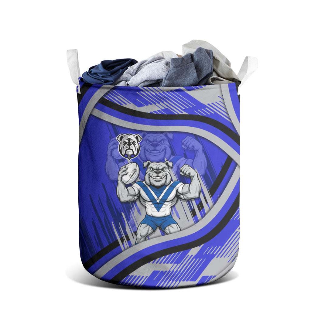 Bulldogs Rugby Mascot Laundry Basket Fierce Athlete Graphic in Sports Style