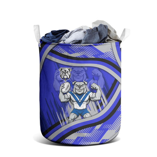 Bulldogs Rugby Mascot Laundry Basket Fierce Athlete Graphic in Sports Style