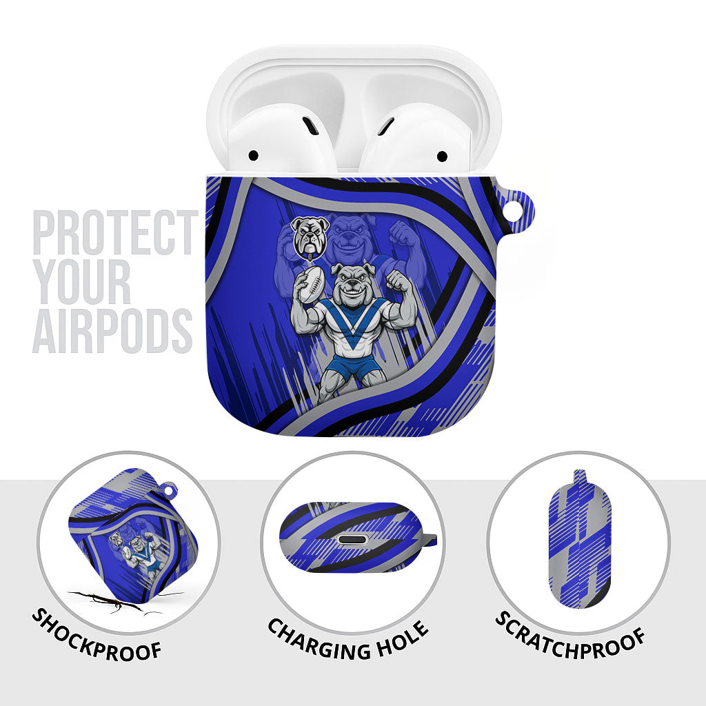 Bulldogs Rugby Mascot AirPods Case Fierce Athlete Graphic in Sports Style