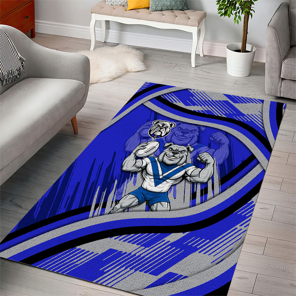 Bulldogs Rugby Mascot Area Rug Fierce Athlete Graphic in Sports Style