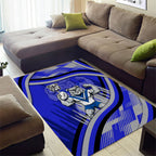 Bulldogs Rugby Mascot Area Rug Fierce Athlete Graphic in Sports Style