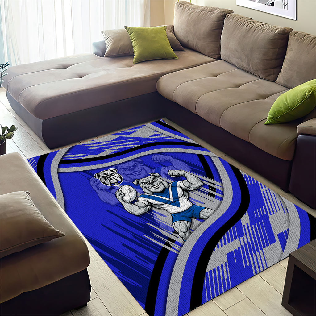 Bulldogs Rugby Mascot Area Rug Fierce Athlete Graphic in Sports Style