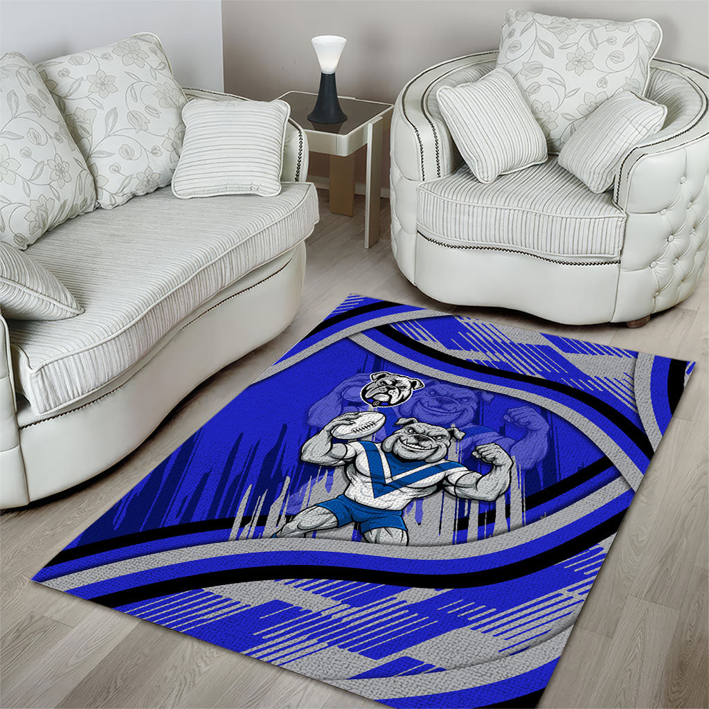 Bulldogs Rugby Mascot Area Rug Fierce Athlete Graphic in Sports Style