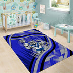 Bulldogs Rugby Mascot Area Rug Fierce Athlete Graphic in Sports Style