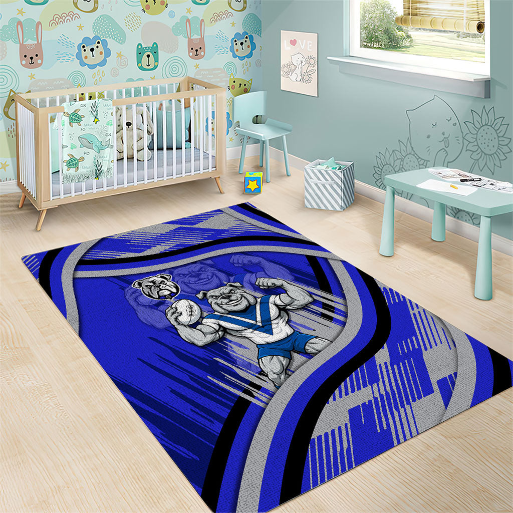 Bulldogs Rugby Mascot Area Rug Fierce Athlete Graphic in Sports Style
