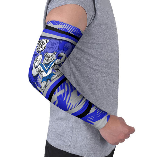 Bulldogs Rugby Mascot Arm Sleeves Fierce Athlete Graphic in Sports Style