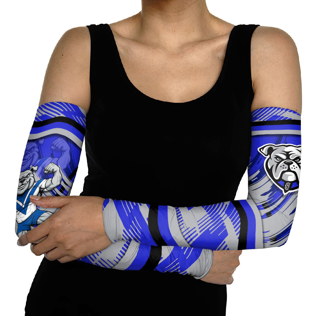 Bulldogs Rugby Mascot Arm Sleeves Fierce Athlete Graphic in Sports Style