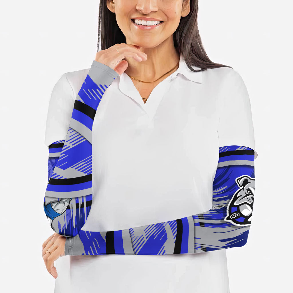 Bulldogs Rugby Mascot Arm Sleeves Fierce Athlete Graphic in Sports Style