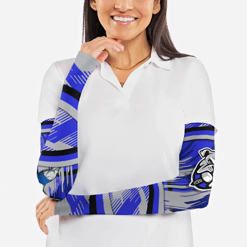 Bulldogs Rugby Mascot Arm Sleeves Fierce Athlete Graphic in Sports Style