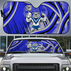 Bulldogs Rugby Mascot Auto Sun Shade Fierce Athlete Graphic in Sports Style