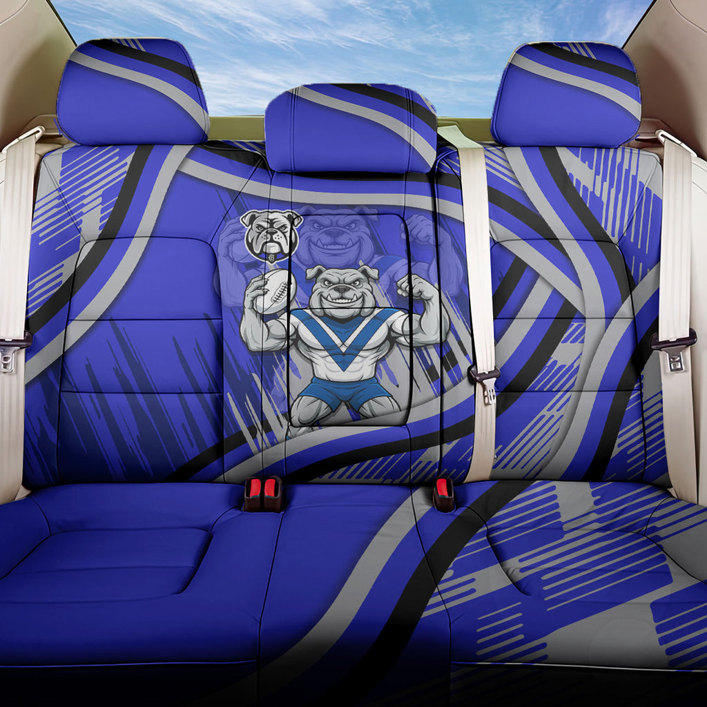 Bulldogs Rugby Mascot Back Car Seat Cover Fierce Athlete Graphic in Sports Style