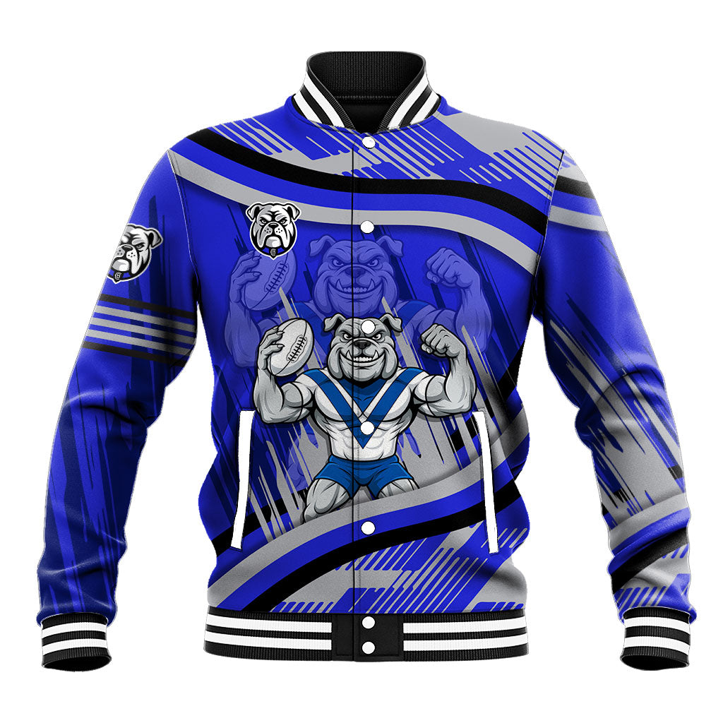 Bulldogs Rugby Mascot Baseball Jacket Fierce Athlete Graphic in Sports Style