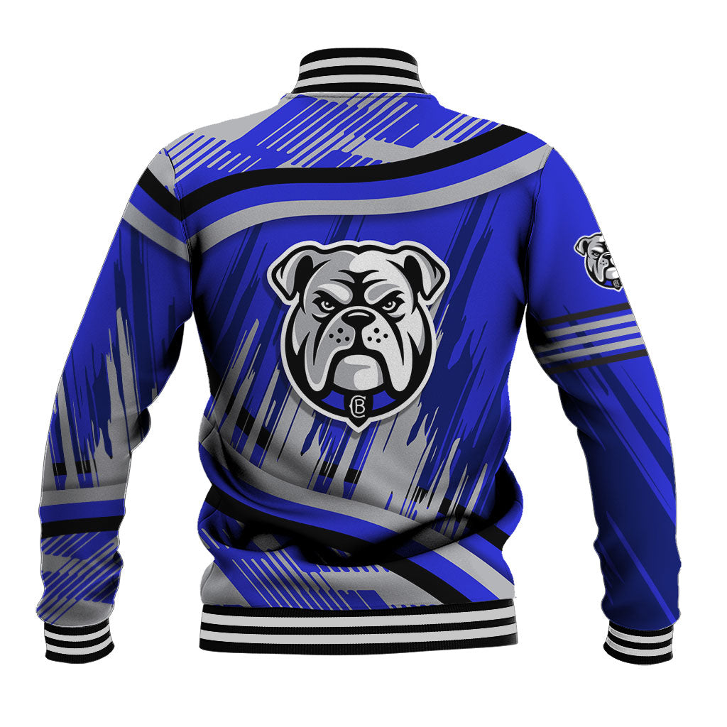 Bulldogs Rugby Mascot Baseball Jacket Fierce Athlete Graphic in Sports Style