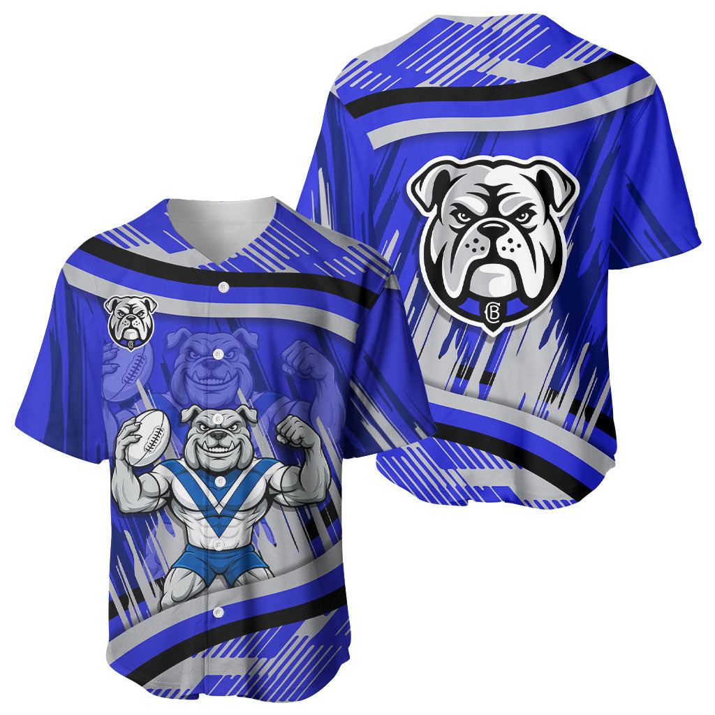 Bulldogs Rugby Mascot Baseball Jersey Fierce Athlete Graphic in Sports Style