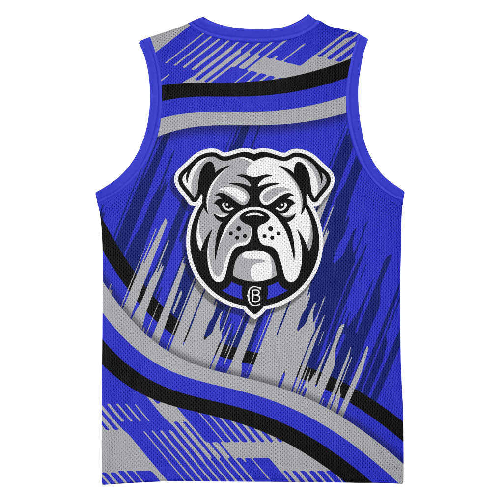 Bulldogs Rugby Mascot Basketball Jersey Fierce Athlete Graphic in Sports Style
