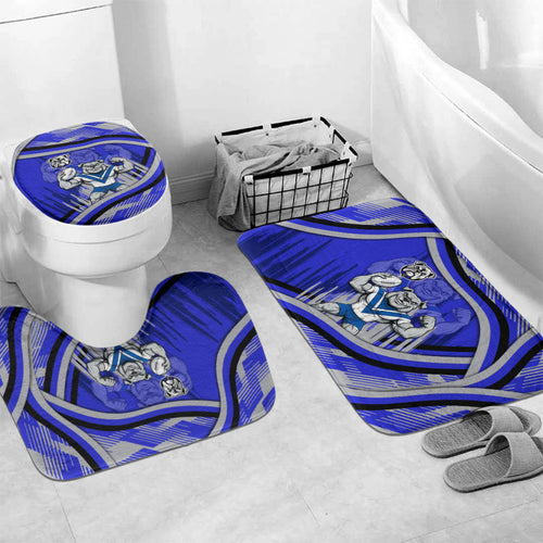 Bulldogs Rugby Mascot Bathroom Set Fierce Athlete Graphic in Sports Style