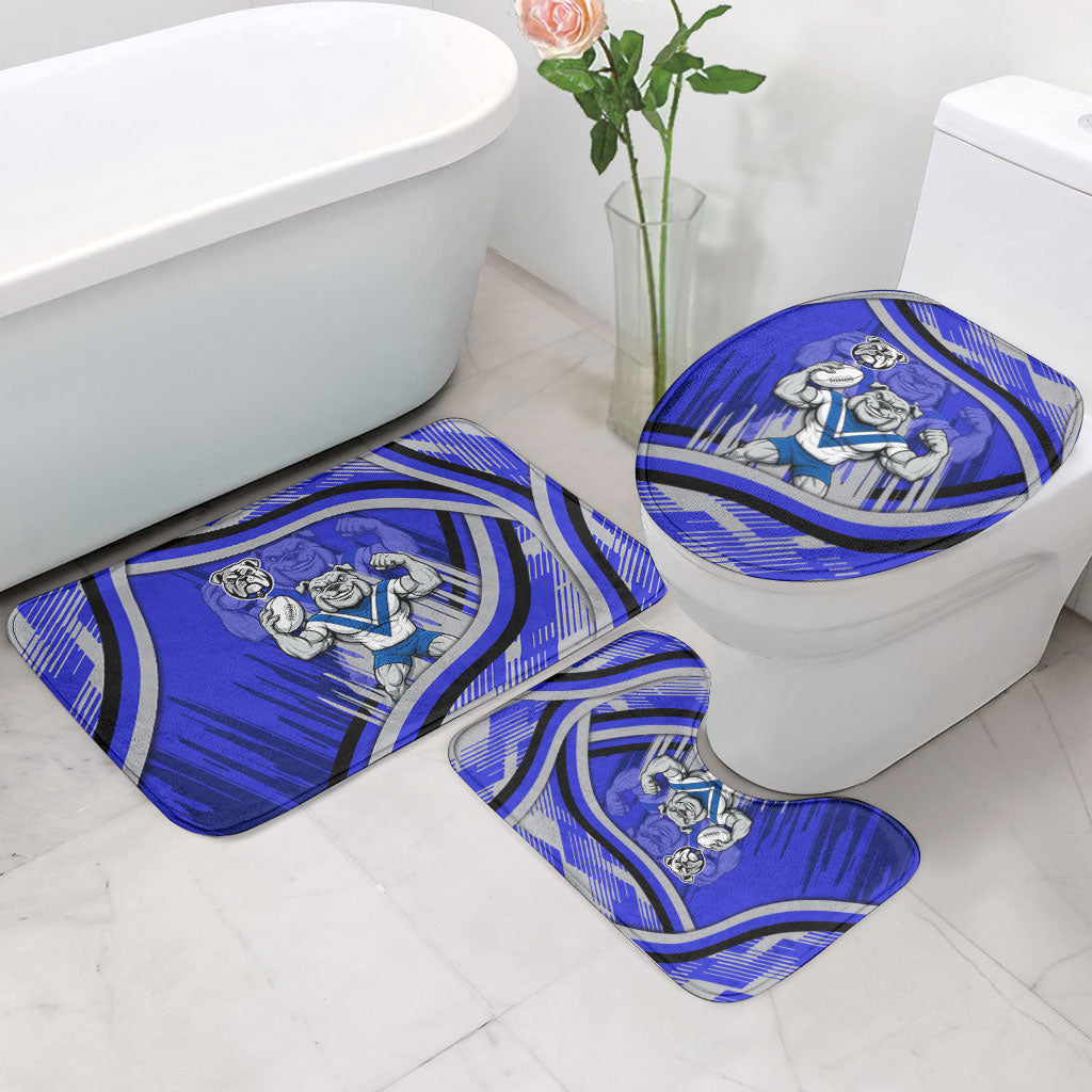 Bulldogs Rugby Mascot Bathroom Set Fierce Athlete Graphic in Sports Style