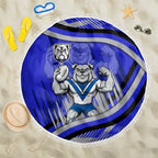 Bulldogs Rugby Mascot Beach Blanket Fierce Athlete Graphic in Sports Style