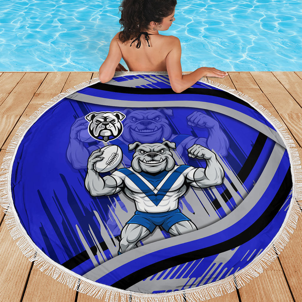 Bulldogs Rugby Mascot Beach Blanket Fierce Athlete Graphic in Sports Style