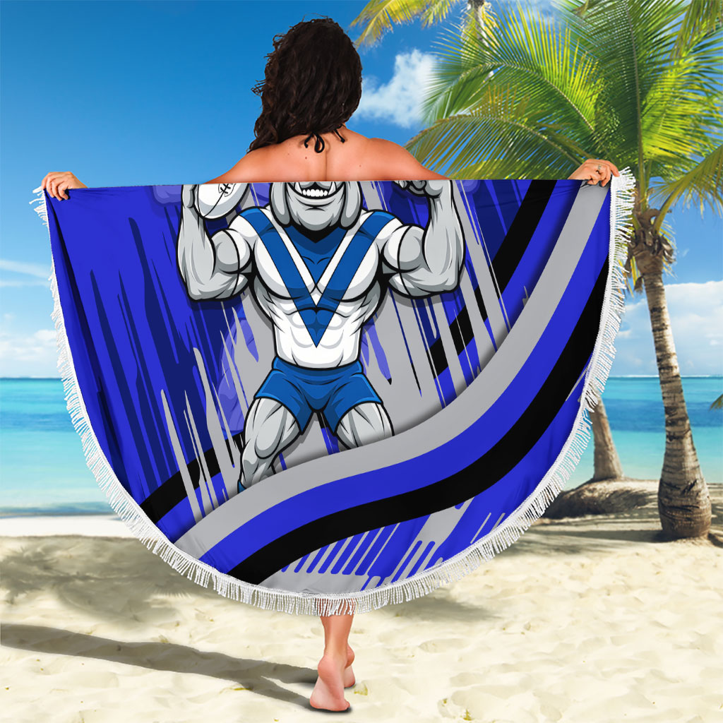 Bulldogs Rugby Mascot Beach Blanket Fierce Athlete Graphic in Sports Style
