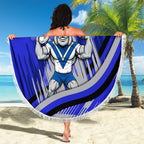 Bulldogs Rugby Mascot Beach Blanket Fierce Athlete Graphic in Sports Style