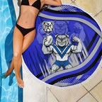 Bulldogs Rugby Mascot Beach Blanket Fierce Athlete Graphic in Sports Style