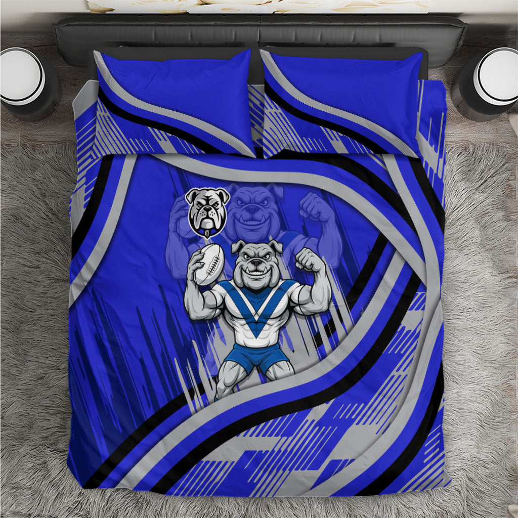 Bulldogs Rugby Mascot Bedding Set Fierce Athlete Graphic in Sports Style