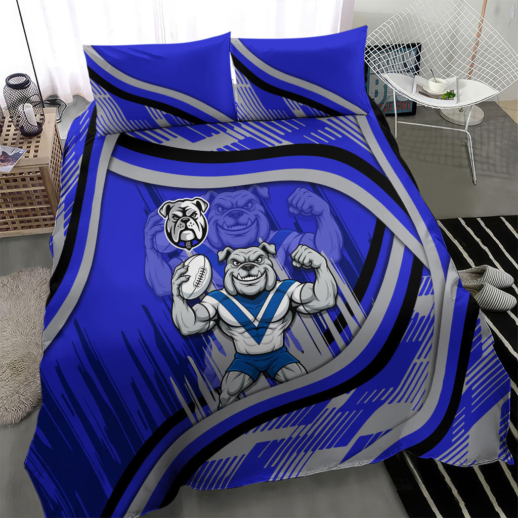 Bulldogs Rugby Mascot Bedding Set Fierce Athlete Graphic in Sports Style