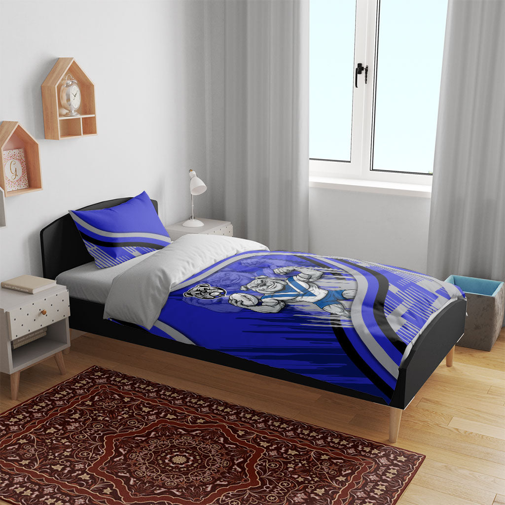 Bulldogs Rugby Mascot Bedding Set Fierce Athlete Graphic in Sports Style