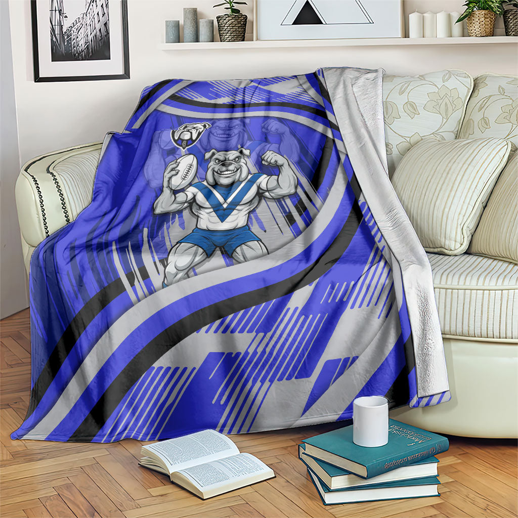 Bulldogs Rugby Mascot Blanket Fierce Athlete Graphic in Sports Style