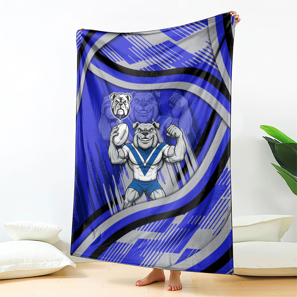 Bulldogs Rugby Mascot Blanket Fierce Athlete Graphic in Sports Style