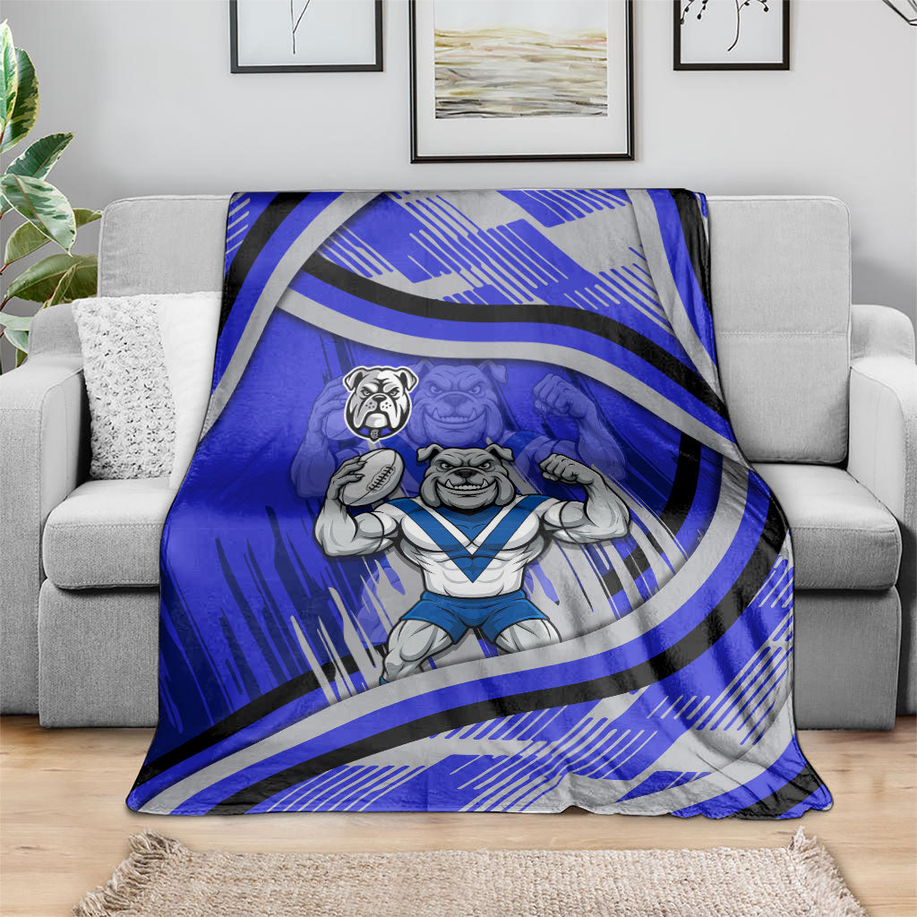 Bulldogs Rugby Mascot Blanket Fierce Athlete Graphic in Sports Style