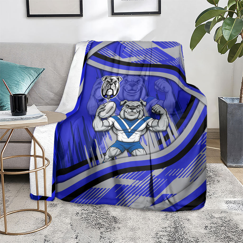 Bulldogs Rugby Mascot Blanket Fierce Athlete Graphic in Sports Style