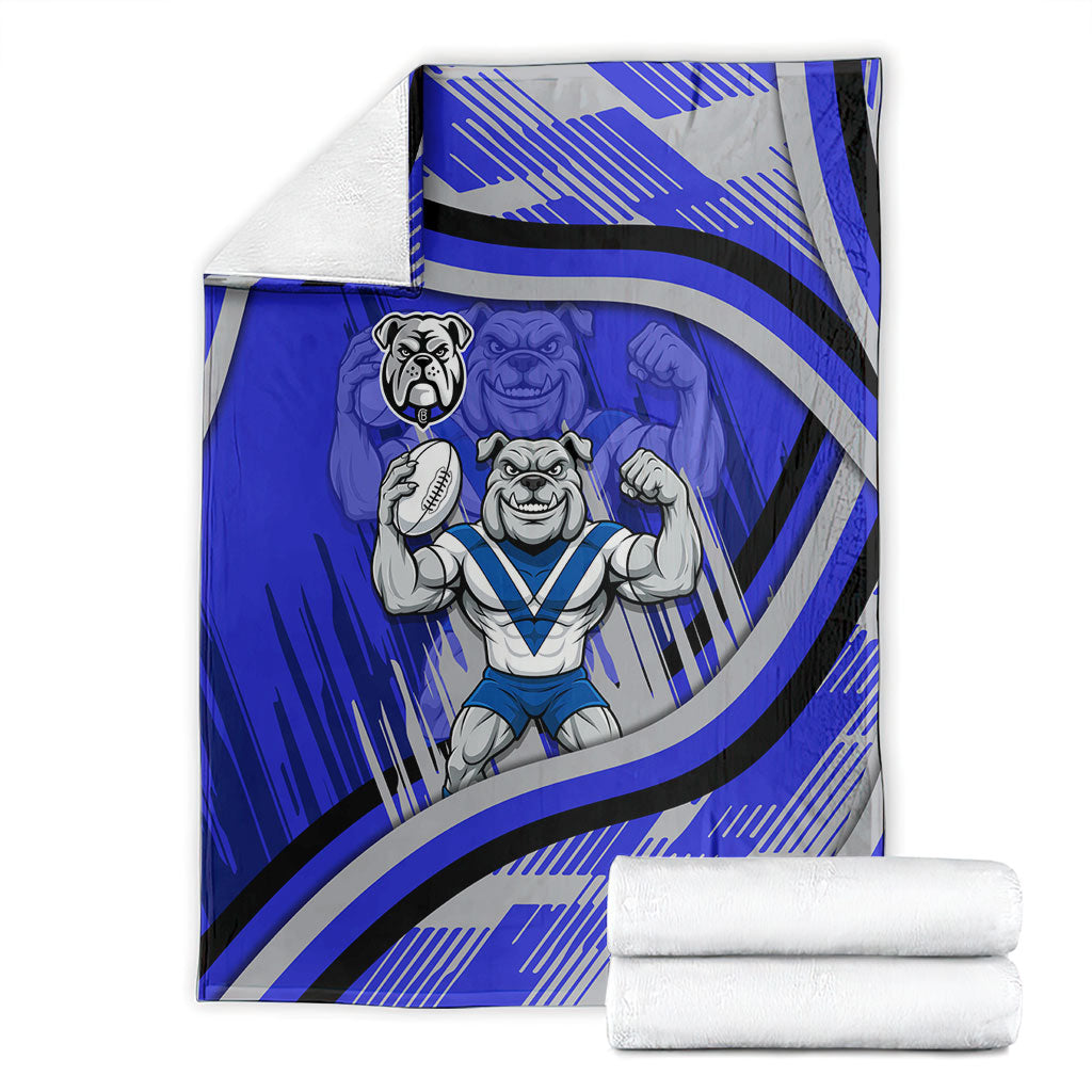 Bulldogs Rugby Mascot Blanket Fierce Athlete Graphic in Sports Style