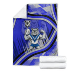 Bulldogs Rugby Mascot Blanket Fierce Athlete Graphic in Sports Style