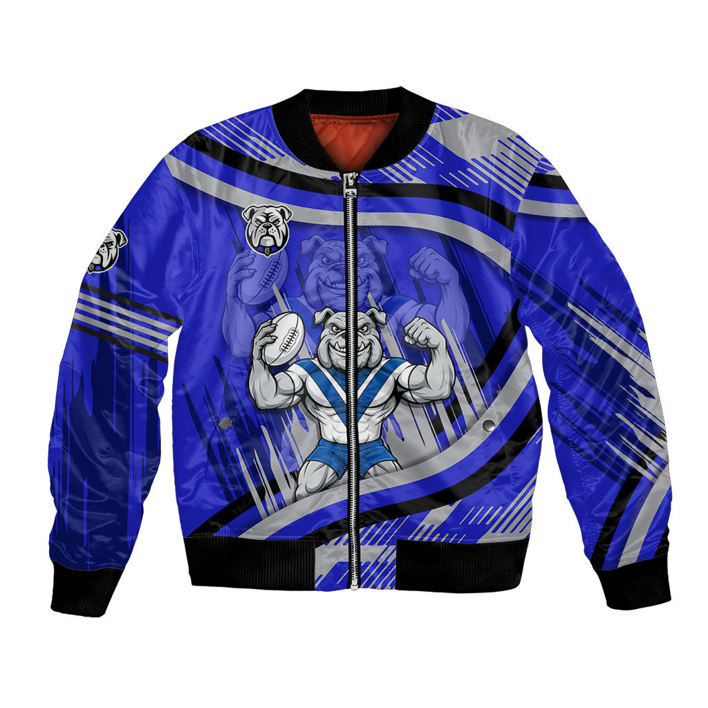 Bulldogs Rugby Mascot Bomber Jacket Fierce Athlete Graphic in Sports Style