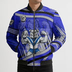 Bulldogs Rugby Mascot Bomber Puffer Jacket Fierce Athlete Graphic in Sports Style