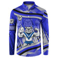 Bulldogs Rugby Mascot Button Sweatshirt Fierce Athlete Graphic in Sports Style