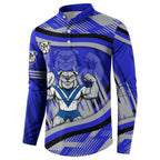 Bulldogs Rugby Mascot Button Sweatshirt Fierce Athlete Graphic in Sports Style