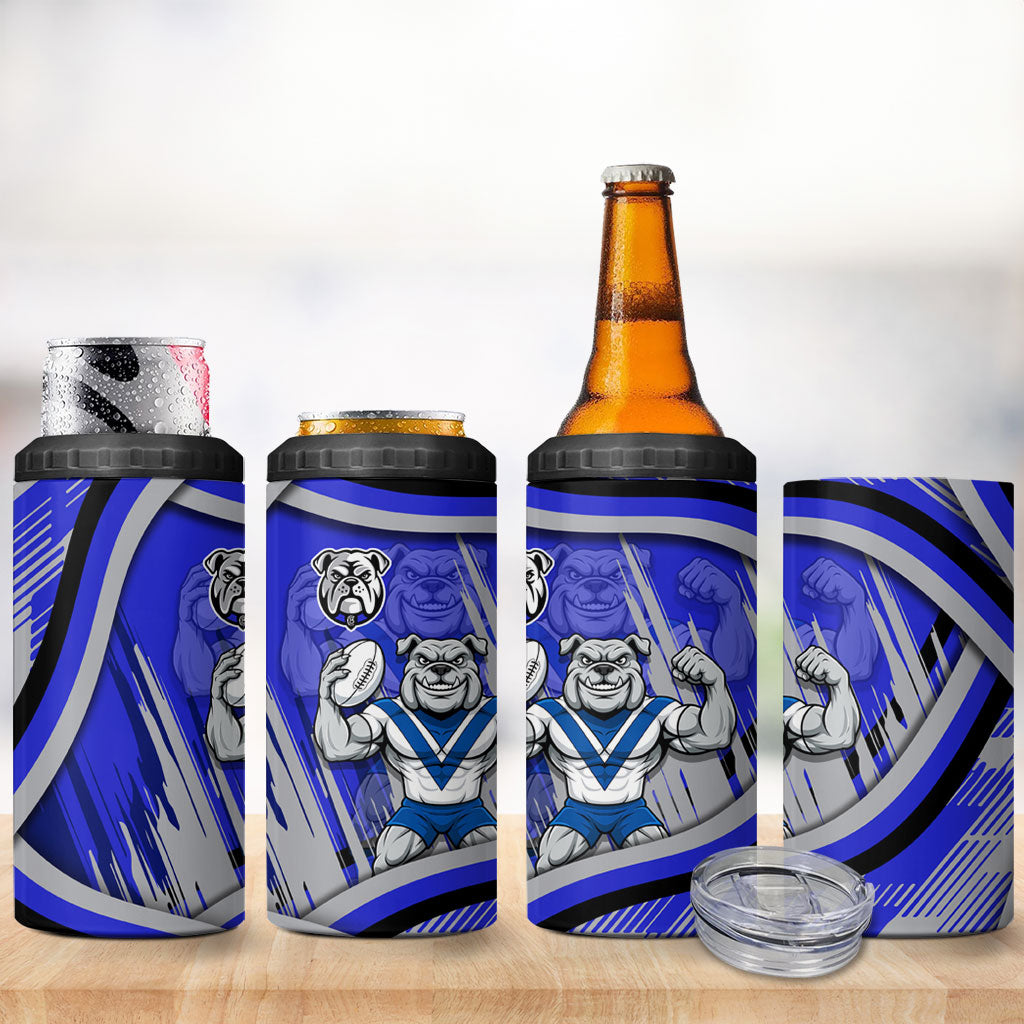 Bulldogs Rugby Mascot 4 in 1 Can Cooler Tumbler Fierce Athlete Graphic in Sports Style