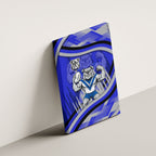 Bulldogs Rugby Mascot Canvas Wall Art Fierce Athlete Graphic in Sports Style