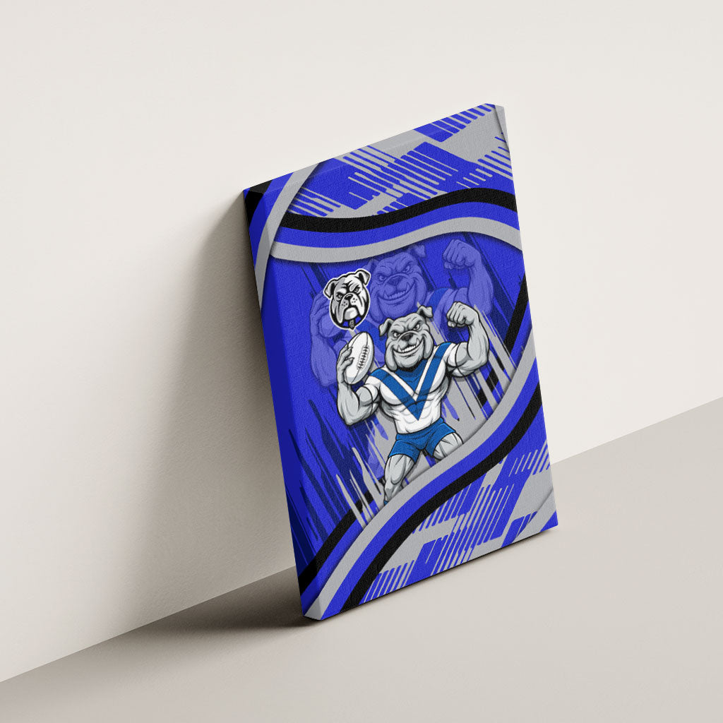 Bulldogs Rugby Mascot Canvas Wall Art Fierce Athlete Graphic in Sports Style